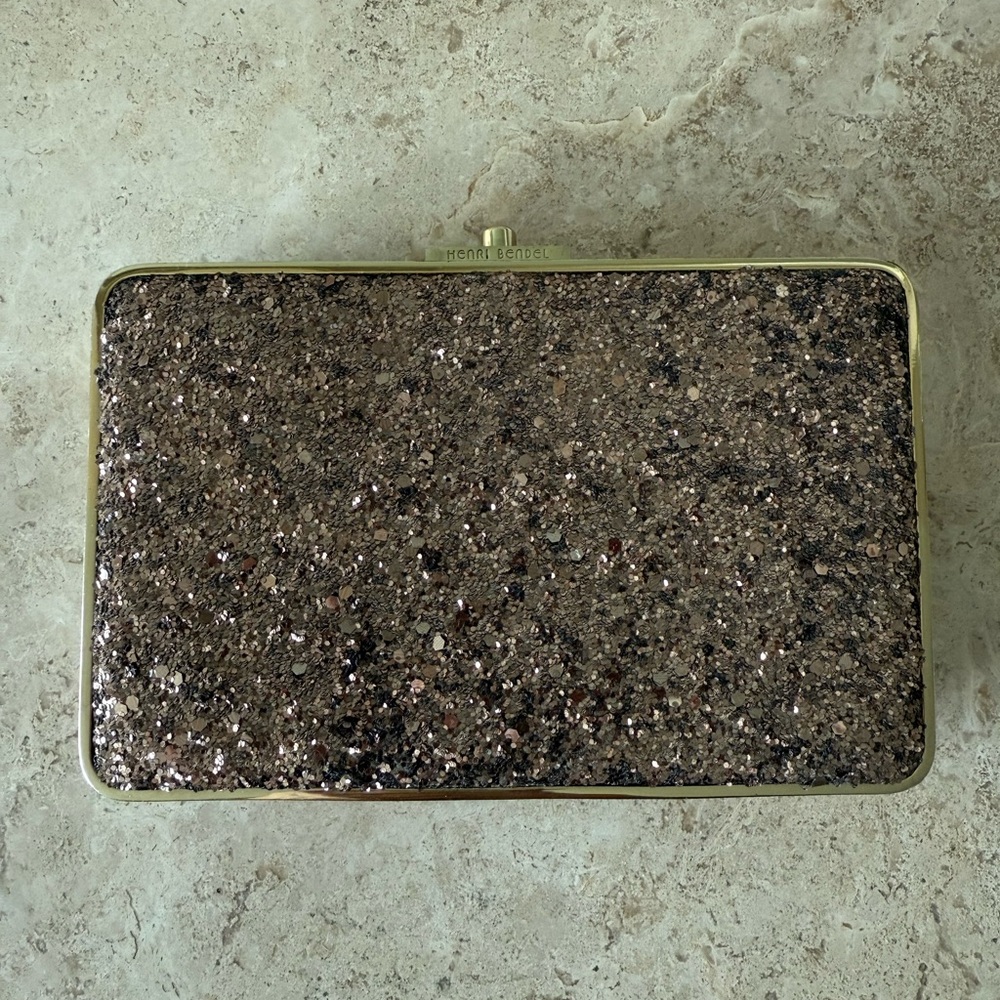 Henri Bendel Glittering Rose Gold Clutch